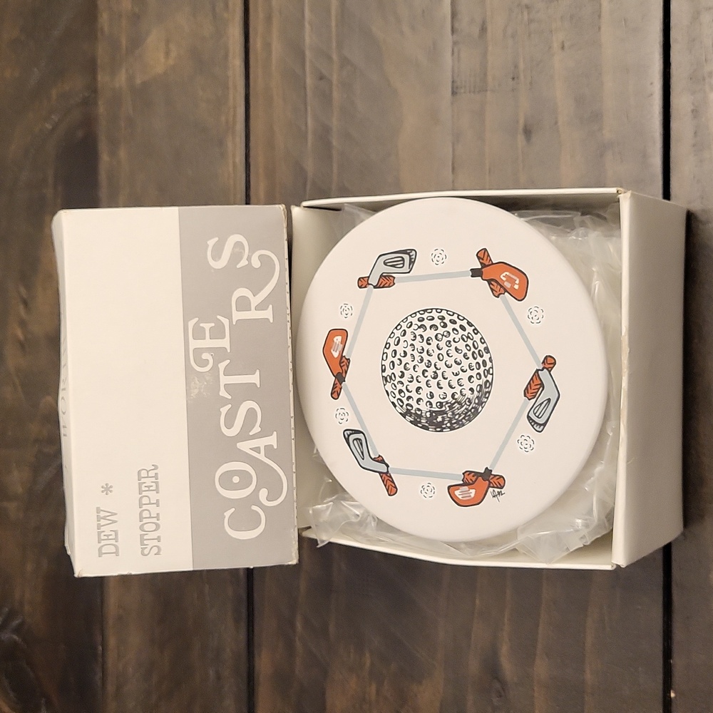 Dew Stoppers Golf Themed Coasters by Sandstone Creations
